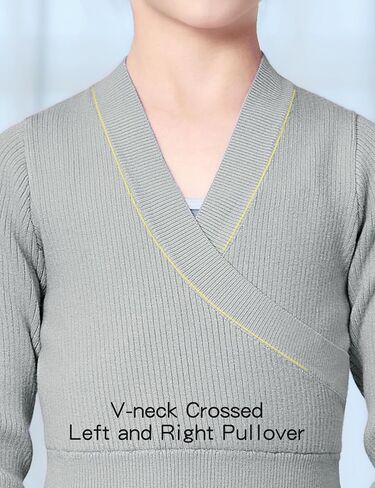 Dance Sweater for Girls Long Sleeve V-Neck Top Sweater for Ballet/Gymnastics/Sports in Kuwait