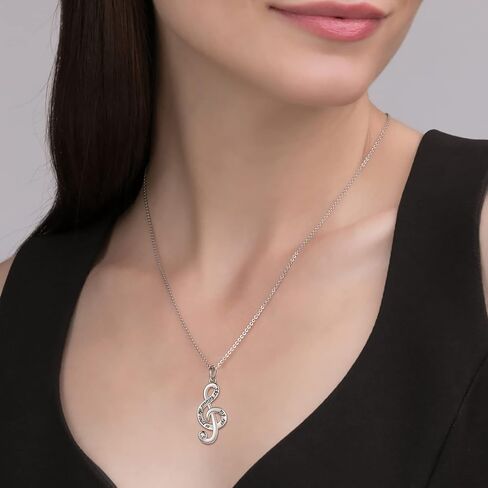 Music Note Necklace Earrings for Women Sterling Silver Classic Treble Clef Music Pendant Musical Jewelry Graduation Gifts for Musician Music Student in Saudi Arabia