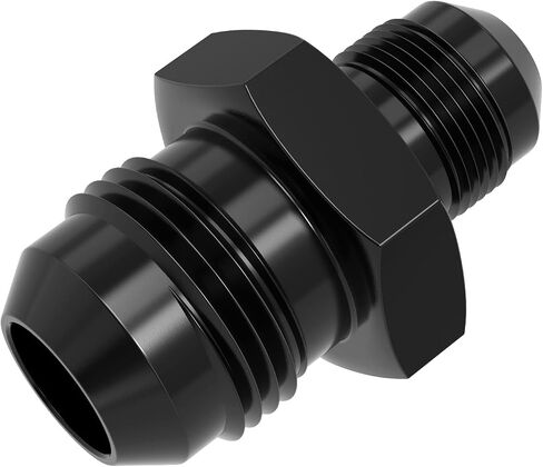 AN Male to AN Male Swivel Flare Union Fitting Adapter, Black Straight Hard Aluminum Hex Anodized Connector, Automotive Accessories Suitable for Vehicle Fuel Oil Line Modification (4AN to 4AN) in Saudi Arabia