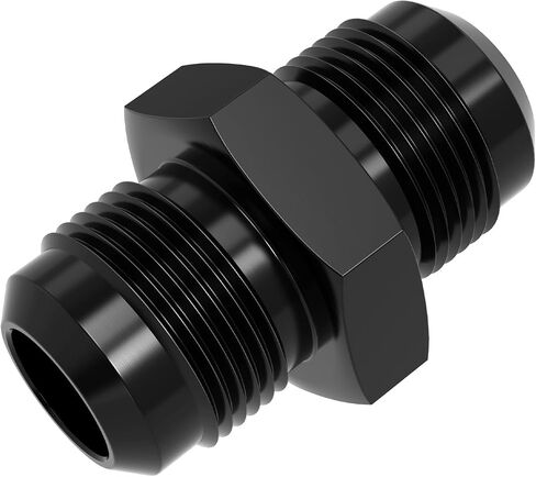 AN Male to AN Male Swivel Flare Union Fitting Adapter, Black Straight Hard Aluminum Hex Anodized Connector, Automotive Accessories Suitable for Vehicle Fuel Oil Line Modification (4AN to 4AN) in Saudi Arabia