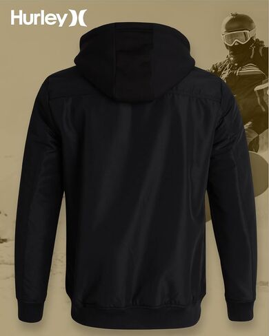 Hurley Men's Bomber Jacket - Cozy Skyler Sherpa Lined Full Zip Up Hoodie Jacket for Men - Casual Men's Jacket (S-XL) in Saudi Arabia