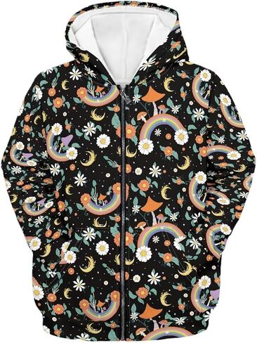 Sweatshirts for Girls Boys Fashion Hoodies with Pockets Kids Hooded Sweatshirt Full Zip Hoodies Winter Outerwear in Kuwait