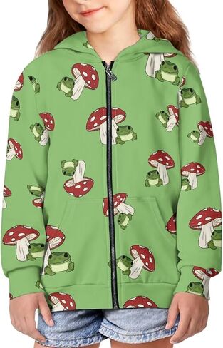 Sweatshirts for Girls Boys Fashion Hoodies with Pockets Kids Hooded Sweatshirt Full Zip Hoodies Winter Outerwear in Kuwait