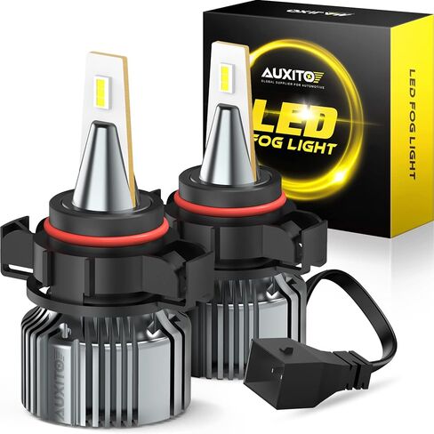 مصابيح ضباب AUXITO 5202 H16 LED، 6500K أبيض بارد، رقائق CSP سطوع 400%، 5201 PS19W PS24W 9009 12085 لمبة هالوجين DRL بديلة لسييرا سيلفرادو يوكون تاهو كانيون، عبوتان in Kuwait