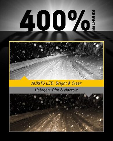 مصابيح ضباب AUXITO 5202 H16 LED، 6500K أبيض بارد، رقائق CSP سطوع 400%، 5201 PS19W PS24W 9009 12085 لمبة هالوجين DRL بديلة لسييرا سيلفرادو يوكون تاهو كانيون، عبوتان in Kuwait