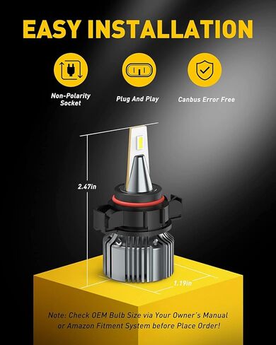 مصابيح ضباب AUXITO 5202 H16 LED، 6500K أبيض بارد، رقائق CSP سطوع 400%، 5201 PS19W PS24W 9009 12085 لمبة هالوجين DRL بديلة لسييرا سيلفرادو يوكون تاهو كانيون، عبوتان in Kuwait