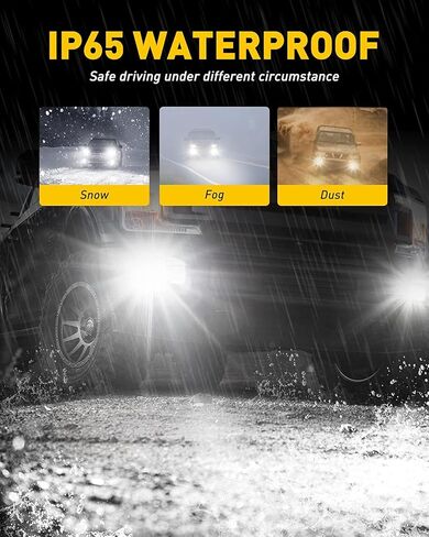 مصابيح ضباب AUXITO 5202 H16 LED، 6500K أبيض بارد، رقائق CSP سطوع 400%، 5201 PS19W PS24W 9009 12085 لمبة هالوجين DRL بديلة لسييرا سيلفرادو يوكون تاهو كانيون، عبوتان in Kuwait