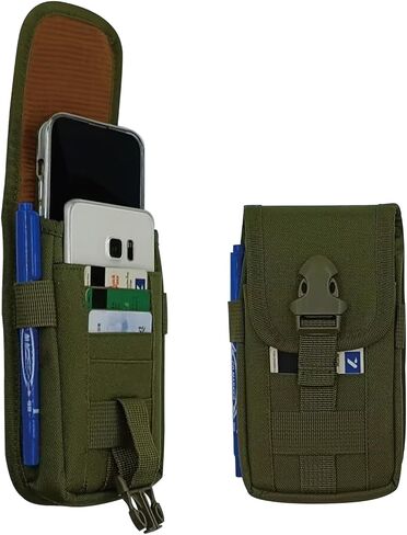 Maezar Belt Pouch for Men, Multi-Purpose Tactical Cell Phone Case, Dual Phone Case for Two Phones, Belt Loop Pouch Holster Men’s Waist Pocket for Work, Hiking, Camping, Barbecue, Rescue-Black in Kuwait