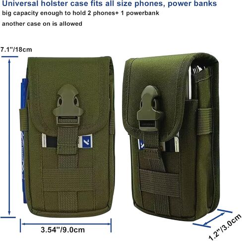 Maezar Belt Pouch for Men, Multi-Purpose Tactical Cell Phone Case, Dual Phone Case for Two Phones, Belt Loop Pouch Holster Men’s Waist Pocket for Work, Hiking, Camping, Barbecue, Rescue-Black in Kuwait