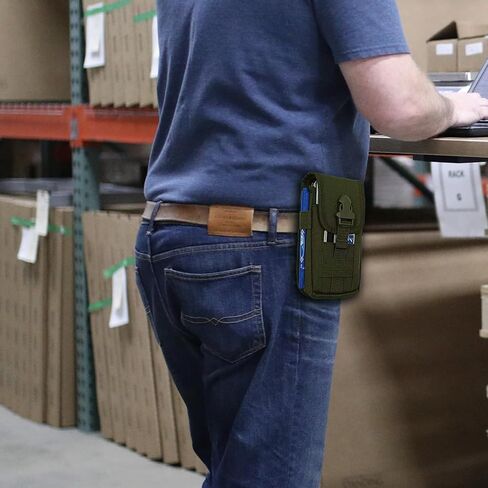 Maezar Belt Pouch for Men, Multi-Purpose Tactical Cell Phone Case, Dual Phone Case for Two Phones, Belt Loop Pouch Holster Men’s Waist Pocket for Work, Hiking, Camping, Barbecue, Rescue-Black in Kuwait