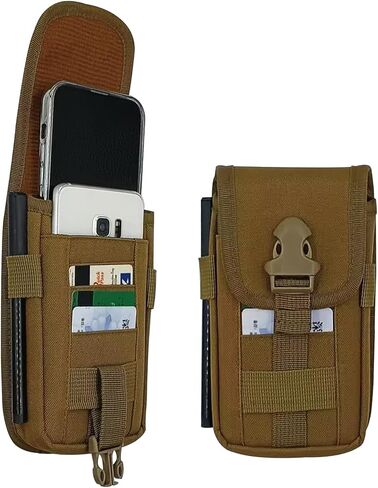 Maezar Belt Pouch for Men, Multi-Purpose Tactical Cell Phone Case, Dual Phone Case for Two Phones, Belt Loop Pouch Holster Men’s Waist Pocket for Work, Hiking, Camping, Barbecue, Rescue-Black in Kuwait