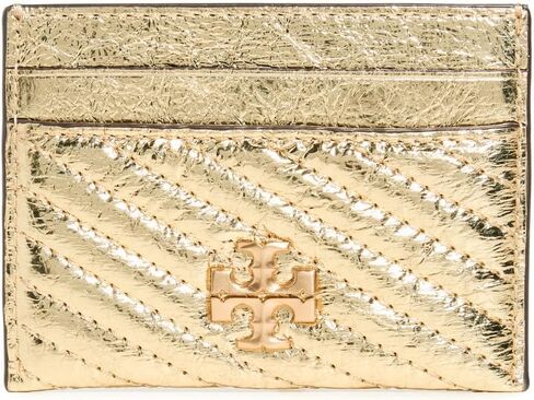 Tory Burch Women's Kira Metallic Moto Quilt Card Case in Saudi Arabia