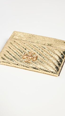 Tory Burch Women's Kira Metallic Moto Quilt Card Case in Saudi Arabia