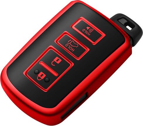 Tukellen for Toyota Key Fob Cover Soft TPU Full Protection Key Shell Key Case Compatible with Tacoma Highlander Avalon Camry Corolla 4Runner RAV4 Sequoia 4 Buttons Key Shell (Blue) in Kuwait
