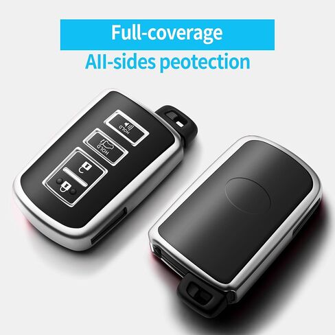 Tukellen for Toyota Key Fob Cover Soft TPU Full Protection Key Shell Key Case Compatible with Tacoma Highlander Avalon Camry Corolla 4Runner RAV4 Sequoia 4 Buttons Key Shell (Blue) in Kuwait