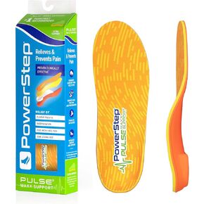 PowerStep Pulse Maxx Running Insoles - Overpronation Corrective Orthotic Inserts for Running Shoes - Maximum Ankle, Foot Pain Relief & Arch Support Insoles (M 10-10.5, F 12)