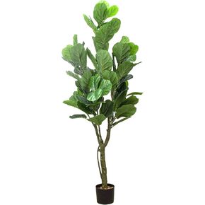 SZHLUX 5.2FT Artificial Fiddle Leaf Fig Tree, Artificial Plants for Home Decor Indoor, Lifelike Evergreen Fake Artificial Ficus Tree Perfect Match for Home Office Decoration