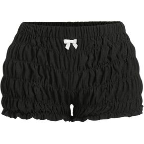 SHENHE Women's Low Rise Y2k Shorts Elastic Waist Bloomer Shorts Bow Coquette Mini Shorts