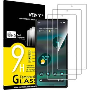 NEW'C [3 Pack] Designed for Google Pixel 6a (6.1") Screen Protector Tempered Glass, Case Friendly Ultra Resistant