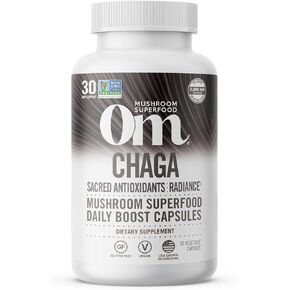 OM Mushroom Superfood Chaga Organic Mushroom Powder, 7.05 Ounce Pouch, 100 Servings, US Grown, Sacred Antioxidants & Immune Support, Superfood Mushroom Supplement