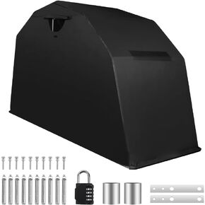Heavy Duty Motorcycle Shelter Storage Sheds, 135.8 "x53.9 x74.8 Motorcycle Cover Waterproof Outdoor with Lock