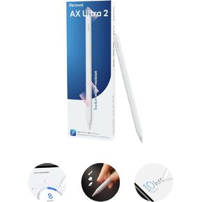 قلم Penoval Stylus لأجهزة iPad النشطة مع رفض راحة اليد، وحساسية الإمالة، مغناطيسي لشاشة اللمس المتوافقة مع iPad Pro 11/12.9، iPad Air 3,4,5، iPad mini5/6 iPad6/7/8/9/10 بعد 2018، AX فائقة