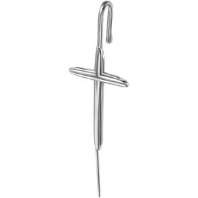 Cross Ear Piercing Jewelry Minimalist Stainless Steel Single Piercing Hook Industrial Barbell Fake Cartilage Industrial Earring Statement Ear Jewelry for Women Men