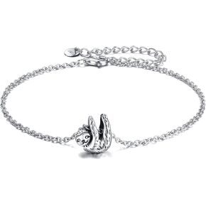 YAFEINI Sloth Gifts Bracelet Sterling Silver Sloth Bracelet Sloth Jewelry for Women