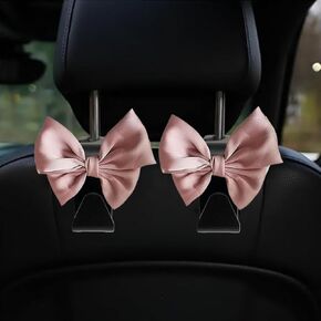 2pcs Cute Pink Car Hooks for Purses and Bags Car Seat Headrest Hook Bow Hooks for Car Purse Hook Hanger