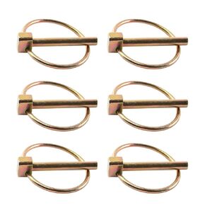 6Pcs 1/4 Inch Heavy Duty Lynch Pin Assortment with Ring, Pin Locks Trailer Gate Pin, Round Carbon Steel Lynch Pins Assortment Kit Lock Pin Clips for Trailers, Farm Tractors, Trucks, Lawn Mowers