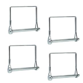 4 Pack Square Loop Wire Lock Pin 3/8" Shaft Locking Pin Square Loop Pto Pin Safety Coupler Hitch Pin for Farm Trailers Lawn Garden Square Loop