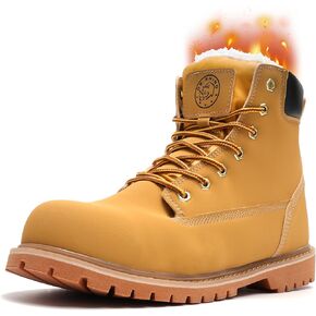 Dr.RHINO Winter Steel Toe Boots for Men Comfortable Winter Work Boots Waterproof Slip Resistant Snow Safety Boots Indestructible Construction Boots