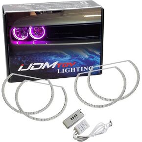 iJDMTOY 180-LED RGB Multi-Color LED Angel Eyes Halo Rings Compatible With 2008-2014 Dodge Challenger w/Wireless Remote Control