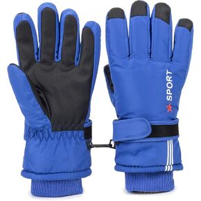 Kids Winter Ski Snow Gloves - Warm Waterproof Snowboard Gloves Mittens for Boys Girls (for 5-10 Years)