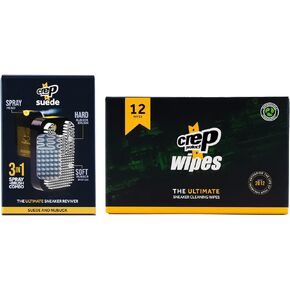 Crep Protect Suede Reviver & Biodegradable Sneaker Cleaning Wipes - Individually Wrapped Shoe Cleaning Wipes (Pack of 12)