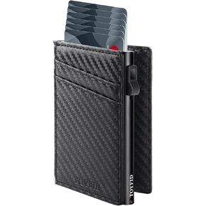 Minimalist Wallet for Men,Slim Wallet for Men,Pop Up Wallet, Slim Card Holder RFID Blocking, Leather Wallets with Money Pocket,Minimalist Card Case Up to 11 Credit Cards