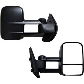 AERDM Towing Mirrors Manual Operated Textured Black Telescoping fit for 2007-2013 Chevy/GMC Silverado/Sierra Exterior Accessories Mirrors