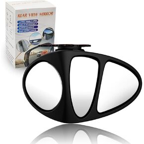 1 Piece Car Blind Spot Mirror Three Sided HD Glasses Convex Car Auxiliary Mirrors Wide Angle Rearview Mirror Stick On 360 Degree Rotation Adjustable for Cars SUV Trucks Right