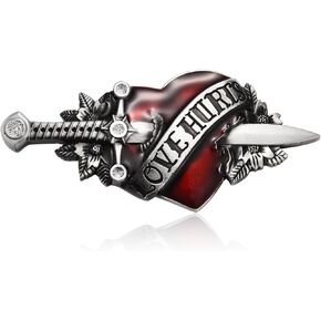 Novelty Belt Buckle, Heart Sword Western Belt Buckle for Men Women, Christmas Halloween Unique Belt Buckle Gift