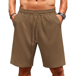 COOFANDY Men Casual Shorts Elastic Waist Drawstring Shorts Stretch Summer Beach Shorts with Pockets
