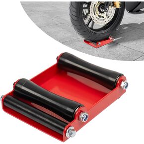 Donext Motorcycle Wheel Cleaning Stand, Bike Wheel Roller Stand for Tire Cleaning & Chain Lubrication, Universal Paddock Stand (Motorcycle < 500 LB & Tyre Width <150 mm) - Red and Black