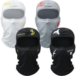 Wesiti 4 Pcs Face Mask Single Hole Ski Mask Knit Cycling Cover Sun Protection Balaclava Mask Shiesty Mask Pack(Black, Gray, White, Stylish)
