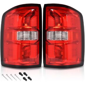 PIT66 Tail Lights Fit GMC Sierra 1500 2014-2018/Fit GMC Sierra 2500 HD 3500 HD 2015-2019 Red Lens Rear Lamp Pair