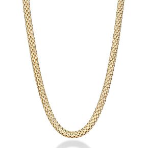Miabella 18K Gold Over Sterling Silver Italian 4mm Mesh Link Chain Necklace for Women, Made in Italy