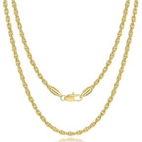 14K Gold Necklace for Women Non Tarnish Gold Chain for Women & Men Twist Rope Chain Necklace for Womens Necklaces Mens Chain Neckalces Rope Necklace 3mm 16’’- 30" (20in)