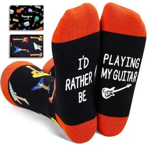 Zmart Guitar Gifts for Men Women Teen - Funny Socks Guitar Lovers Gifts, Heavy Metal Gifts, Music Gifts for Guitar Players Teachers