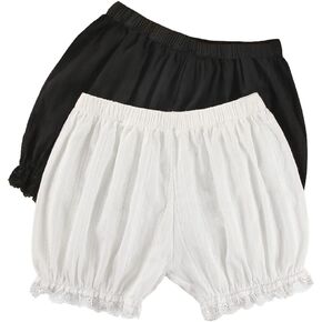 Babalet Cute Lace Maid Ruffle Cotton Shorts Lolita Pumpkin Bloomers for Women
