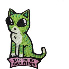 Take Me to Your Feeder Cat Patch - Hook and Loop Tactical Morale Patch