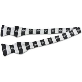 Square & Compass Masonic Bow Tie - [Black & Silver]