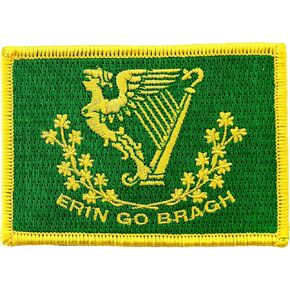 Erin Go Bragh Flag Embroidered Patch Irish Iron-On Ireland Clover Shamrock Emblem